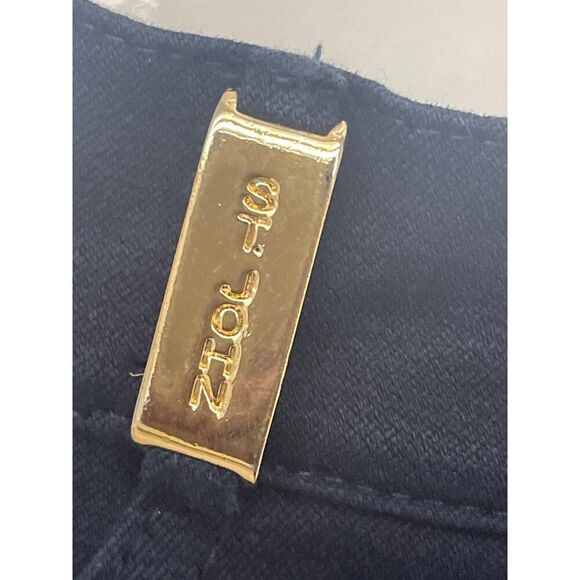 St John Women Stretch Dark Blue Jeans With Gold Tone Hardware Size 12 - Picture 6 of 8